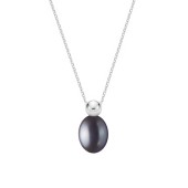 Lantisor argint cu perla naturala neagra DiAmanti MS25256N_B-G